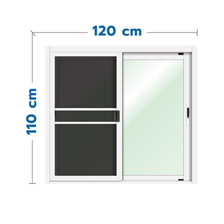 หน้าต่างบานเลื่อน อะลูมิเนียม S-S มุ้ง LYNN XPLUS 120x110 ซม. สีขาว_0