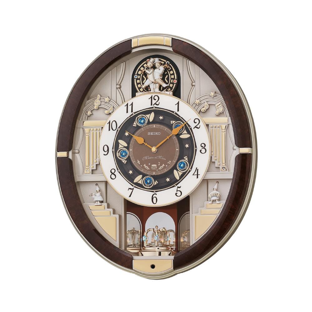 นาฬิกาแขวน SEIKO CLOCKS QXM289B 18.3X15.1 นิ้ว สีน้ำตาล