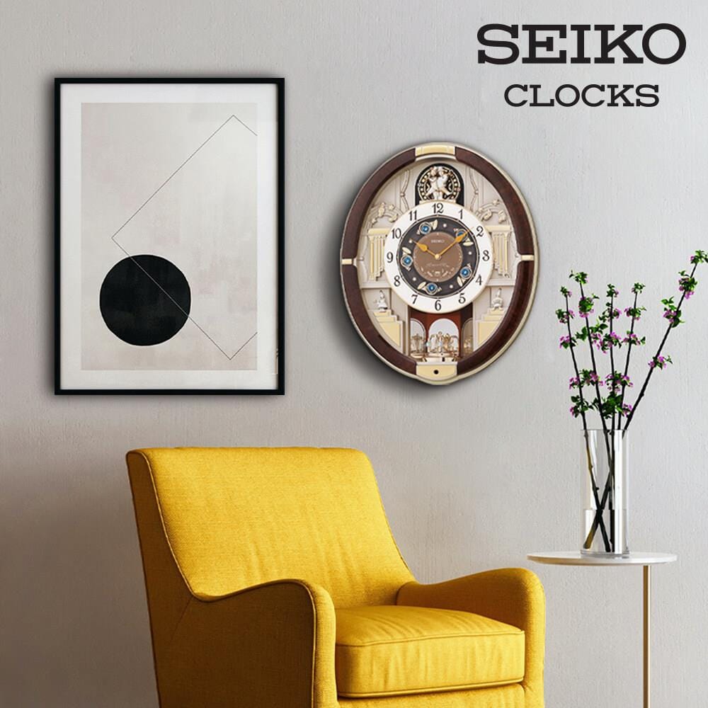 นาฬิกาแขวน SEIKO CLOCKS QXM289B 18.3X15.1 นิ้ว สีน้ำตาล