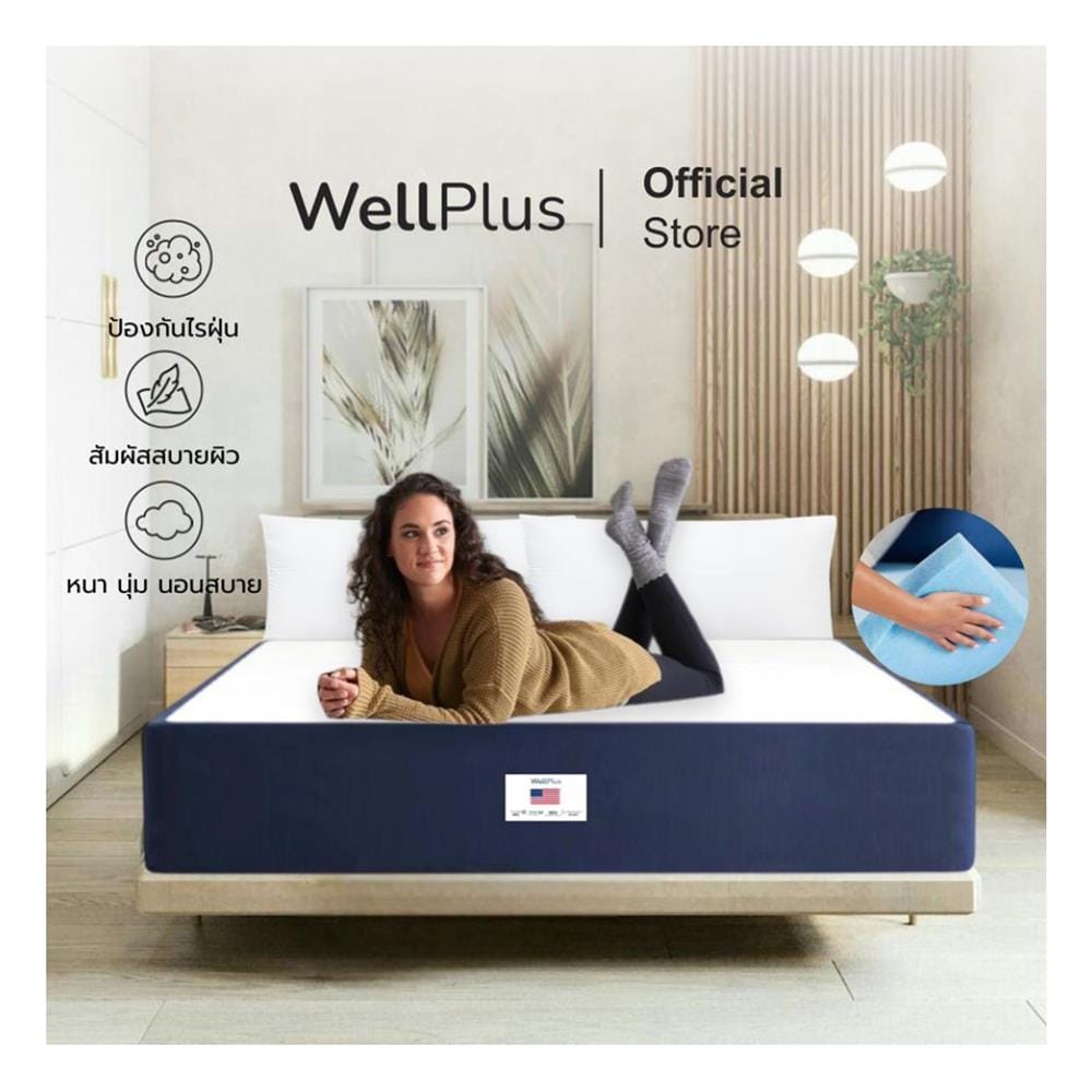ที่นอนเมมโมรี่โฟม 5 ฟุต สุญญากาศ WELLPLUS รุ่น JULIA