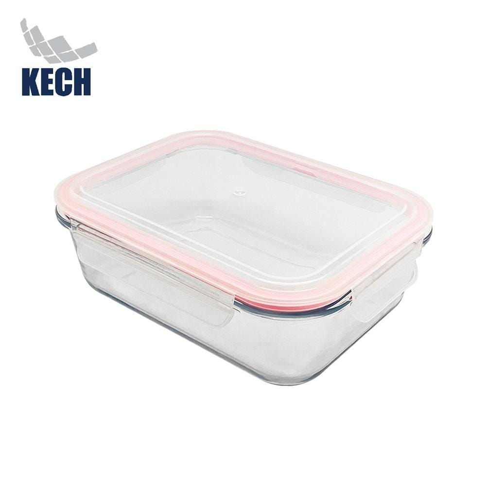 กล่องอาหารแก้วผืนผ้า 1.5 ลิตร KECH RUMI สีชมพู