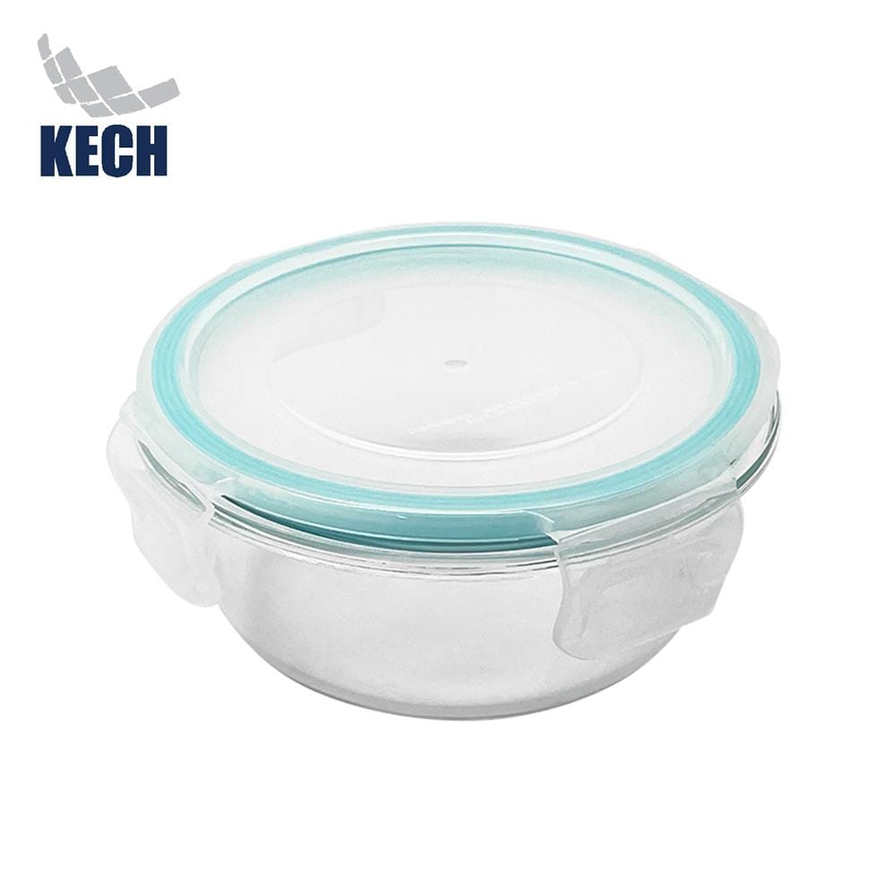กล่องอาหารแก้วกลม 0.4 ลิตร KECH RUMI สีฟ้า
