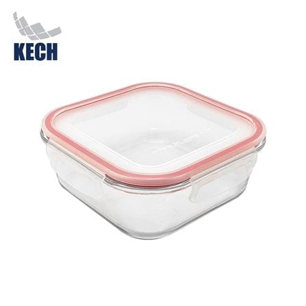 กล่องอาหารแก้วจัตุรัส 1.2 ลิตร KECH RUMI สีแดง_0