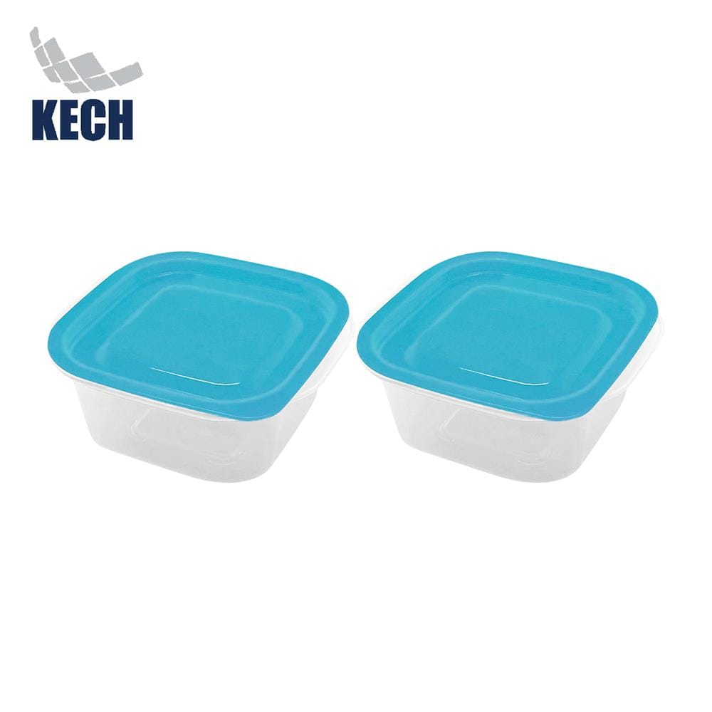 กล่องอาหารจัตุรัส KECH NICK 0.6 ลิตร สีเทอร์ควอยซ์ (แพ็ก 2 ชิ้น)
