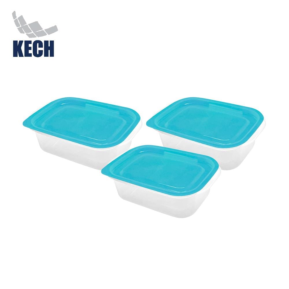กล่องอาหารผืนผ้า KECH NICK 0.4 ลิตร สีเทอร์ควอยซ์ (แพ็ก 3 ชิ้น)