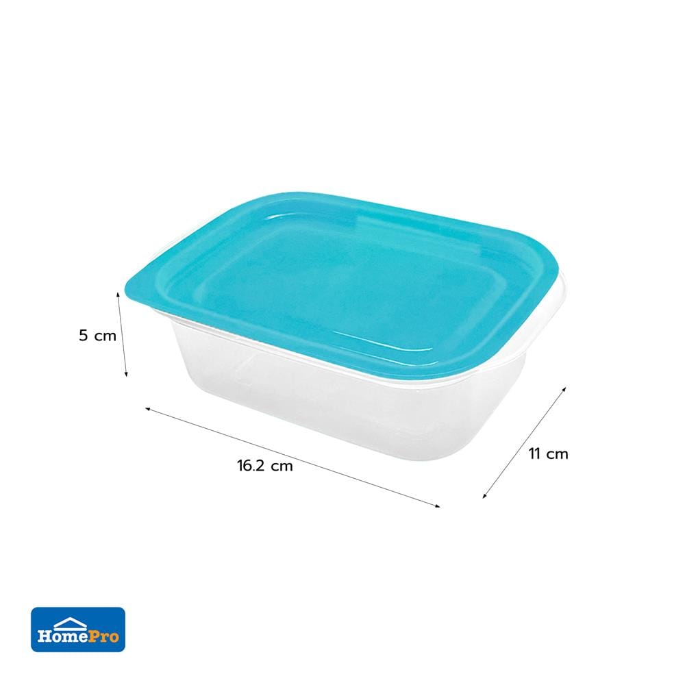 กล่องอาหารผืนผ้า KECH NICK 0.4 ลิตร สีเทอร์ควอยซ์ (แพ็ก 3 ชิ้น)