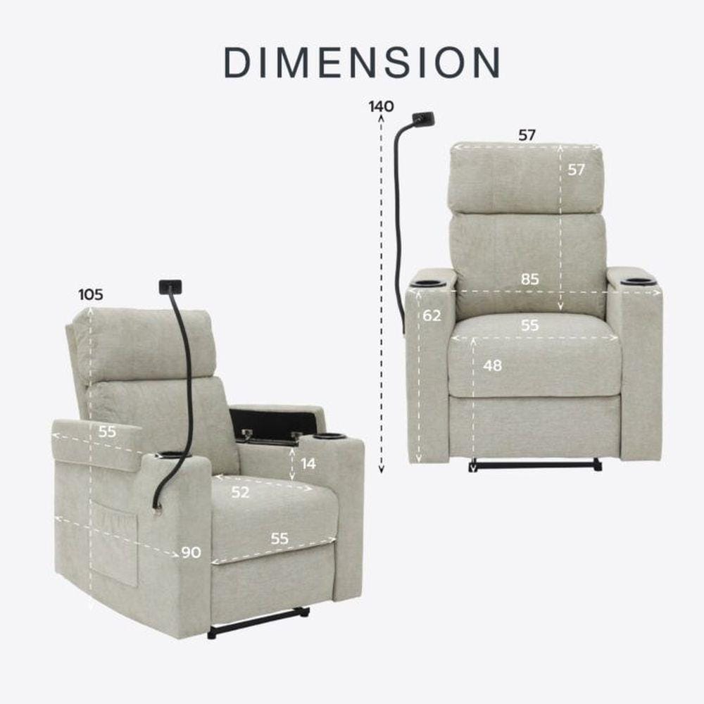 RECLINER SB FURNITURE EASE 19233944 สีครีม