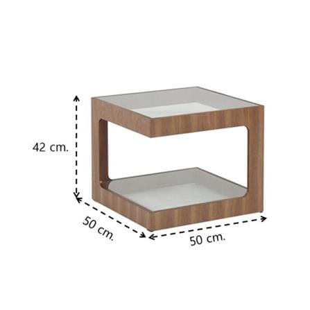 โต๊ะข้างเตียง SB FURNITURE ARTISTRY 50 ซม. สีไม้เข้ม_3
