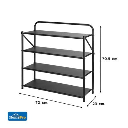 ชั้นวางรองเท้า 4 ชั้น STACKO BRISK 70X23X70.5CM  สีดำ_6