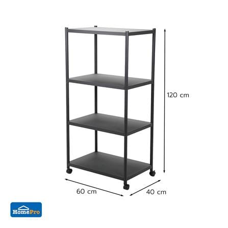 ชั้นวางของ 4 ชั้น STACKO BRISK 60X40X120 ซม. สีดำ_7