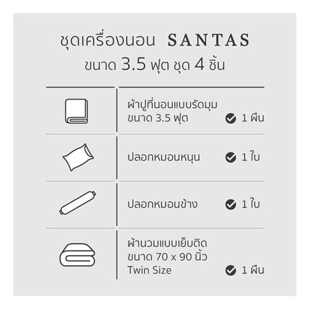 ชุดผ้าปูที่นอน 3.5 ฟุต (ชุด 4 ชิ้น) SANTAS COTTON USA สี MERAKI VI_6