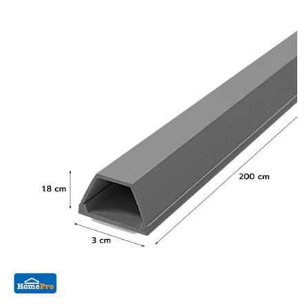 รางเดินสายไฟคางหมู ELECKTA 18X30 มม. 2 ม. สีเทา_3