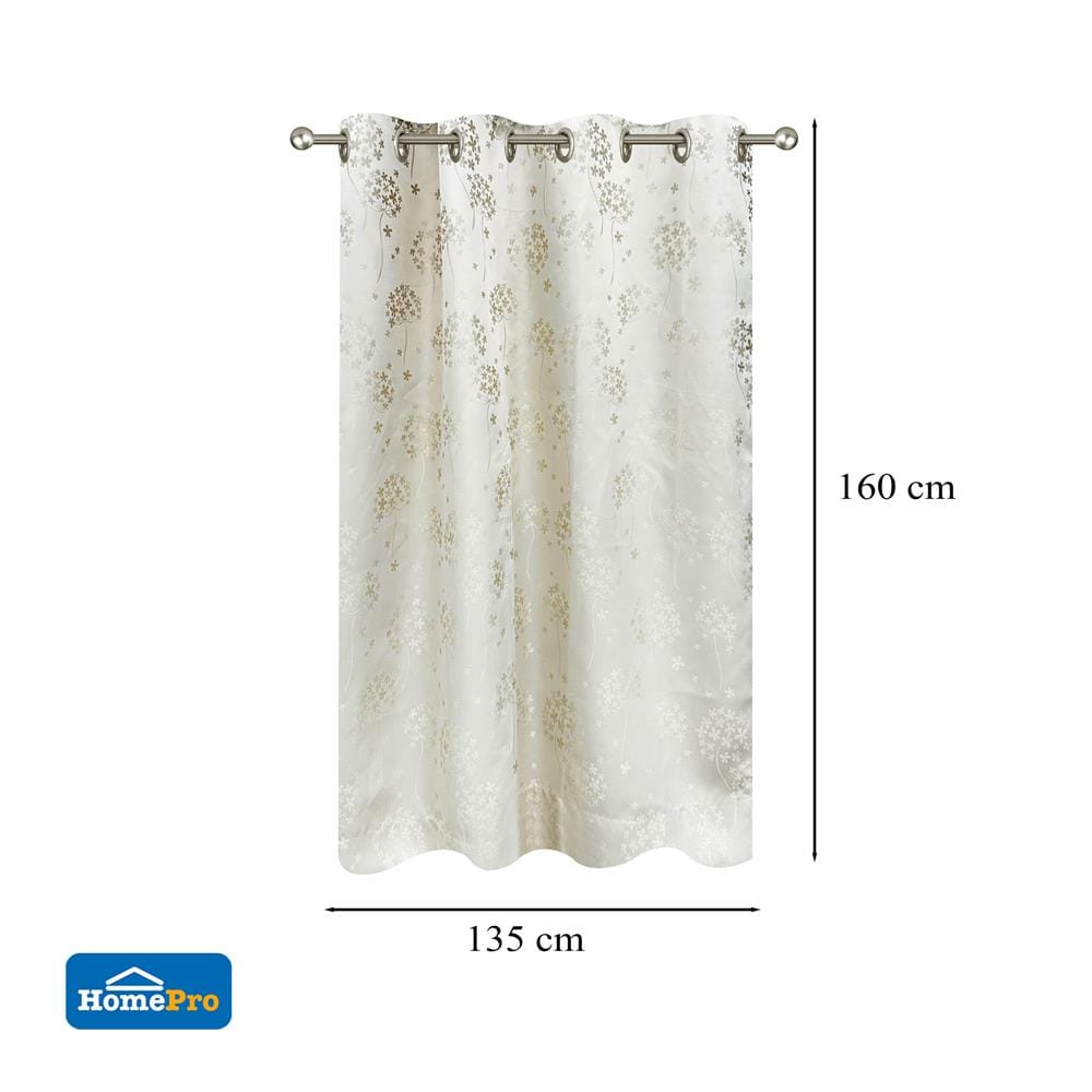 ผ้าม่าน EYELET HOME LIVING STYLE FLY UV 135X160 ซม. สีครีม