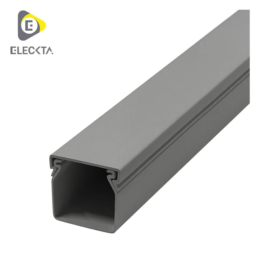 รางเก็บสายไฟวายเวย์ PVC ELECKTA 40X40 มม. 2 ม. สีเทา
