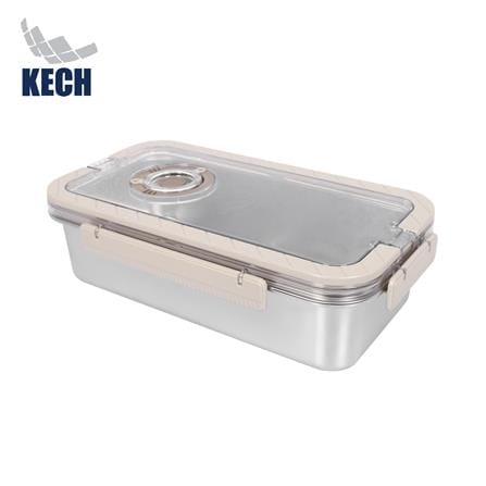 กล่องอาหารสเตนเลส มีหู 3.6 ลิตร KECH MERCURY สีเบจ_1