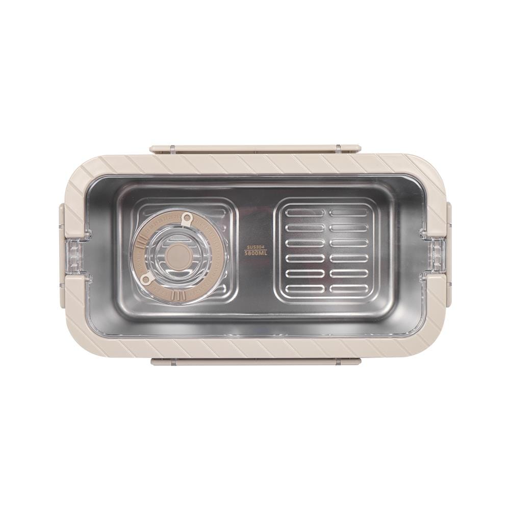 กล่องอาหารสเตนเลส มีหู 5.8 ลิตร KECH MERCURY สีเบจ