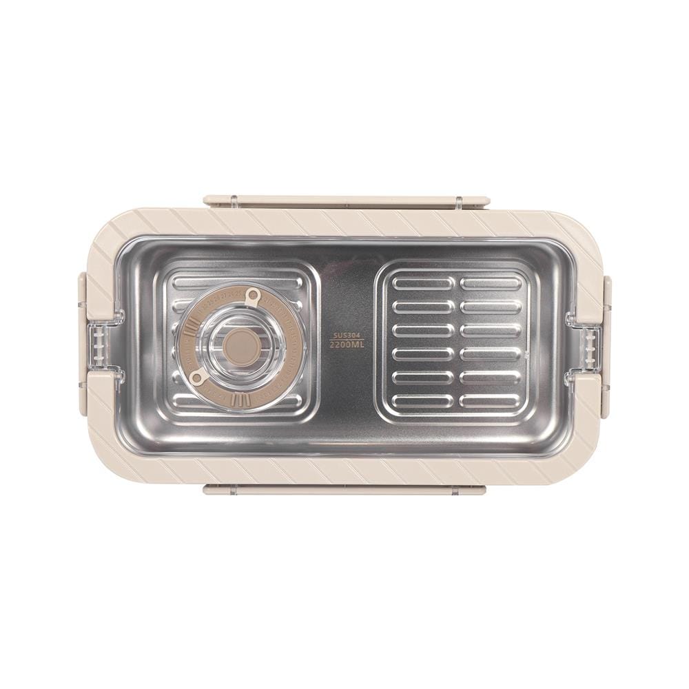 กล่องอาหารสเตนเลส มีหู 2.2 ลิตร KECH MERCURY สีเบจ