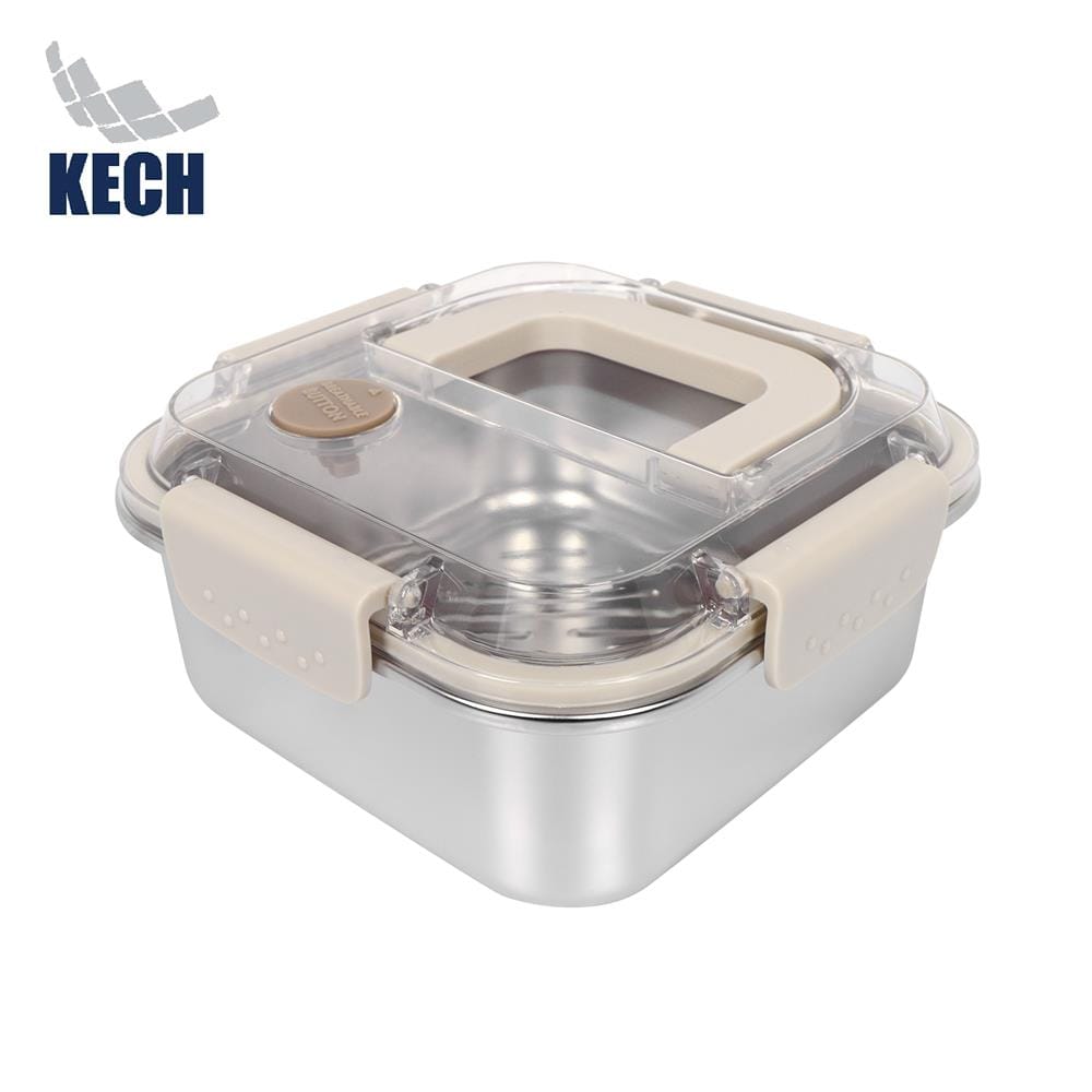 กล่องอาหารสเตนเลส มีหู 1.2 ลิตร KECH MERCURY สีเบจ
