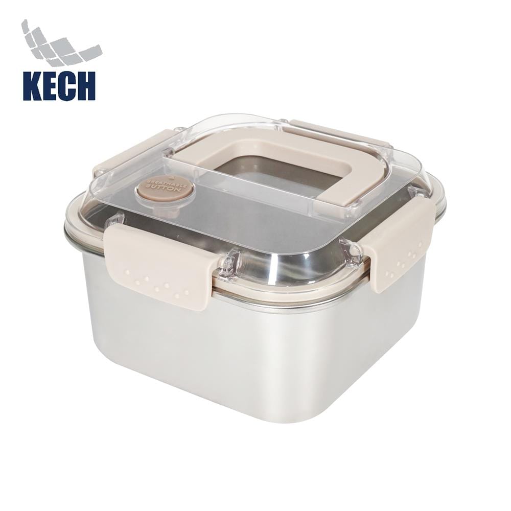 กล่องอาหารสเตนเลส มีหู 1.6 ลิตร KECH MERCURY สีเบจ_1