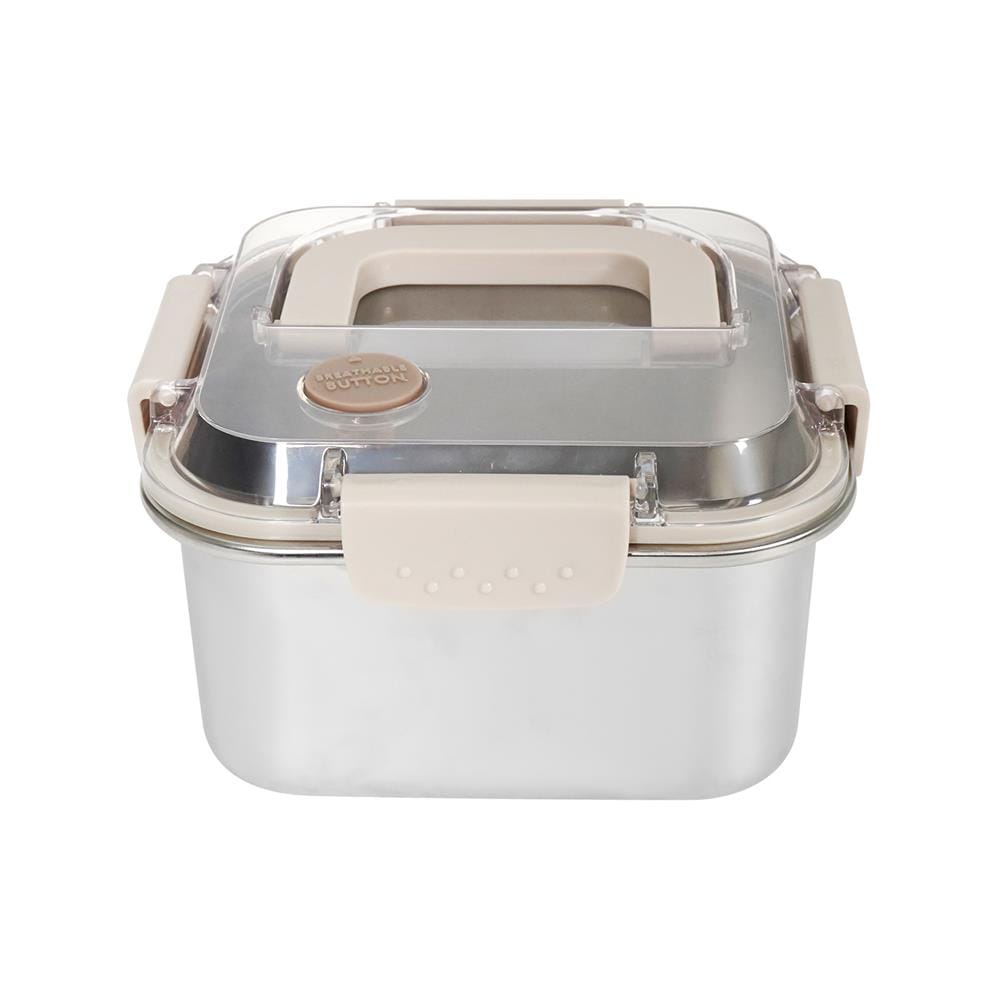 กล่องอาหารสเตนเลส มีหู 1.6 ลิตร KECH MERCURY สีเบจ