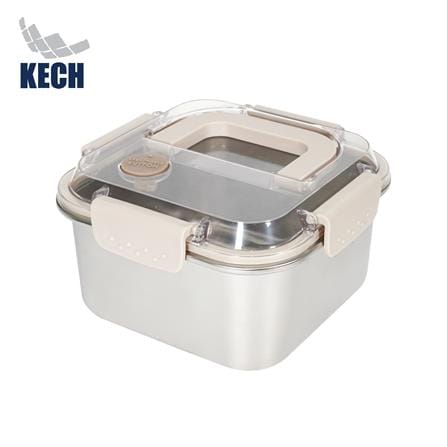 กล่องอาหารสเตนเลส มีหู 1.6 ลิตร KECH MERCURY สีเบจ_0