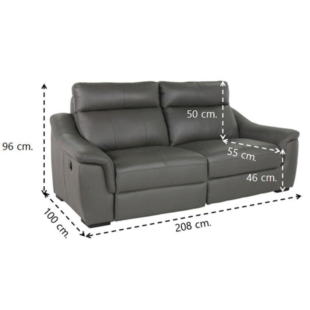RECLINER 2 ที่นั่ง SB FURNITURE NANTE 19203191 สีเทาเข้ม