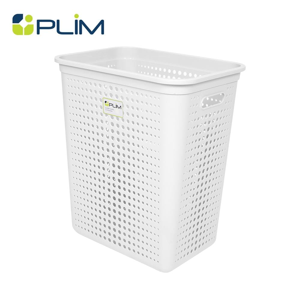 ตะกร้าผ้าเหลี่ยม PLIM BUBBLE SIZE L สีขาว_1