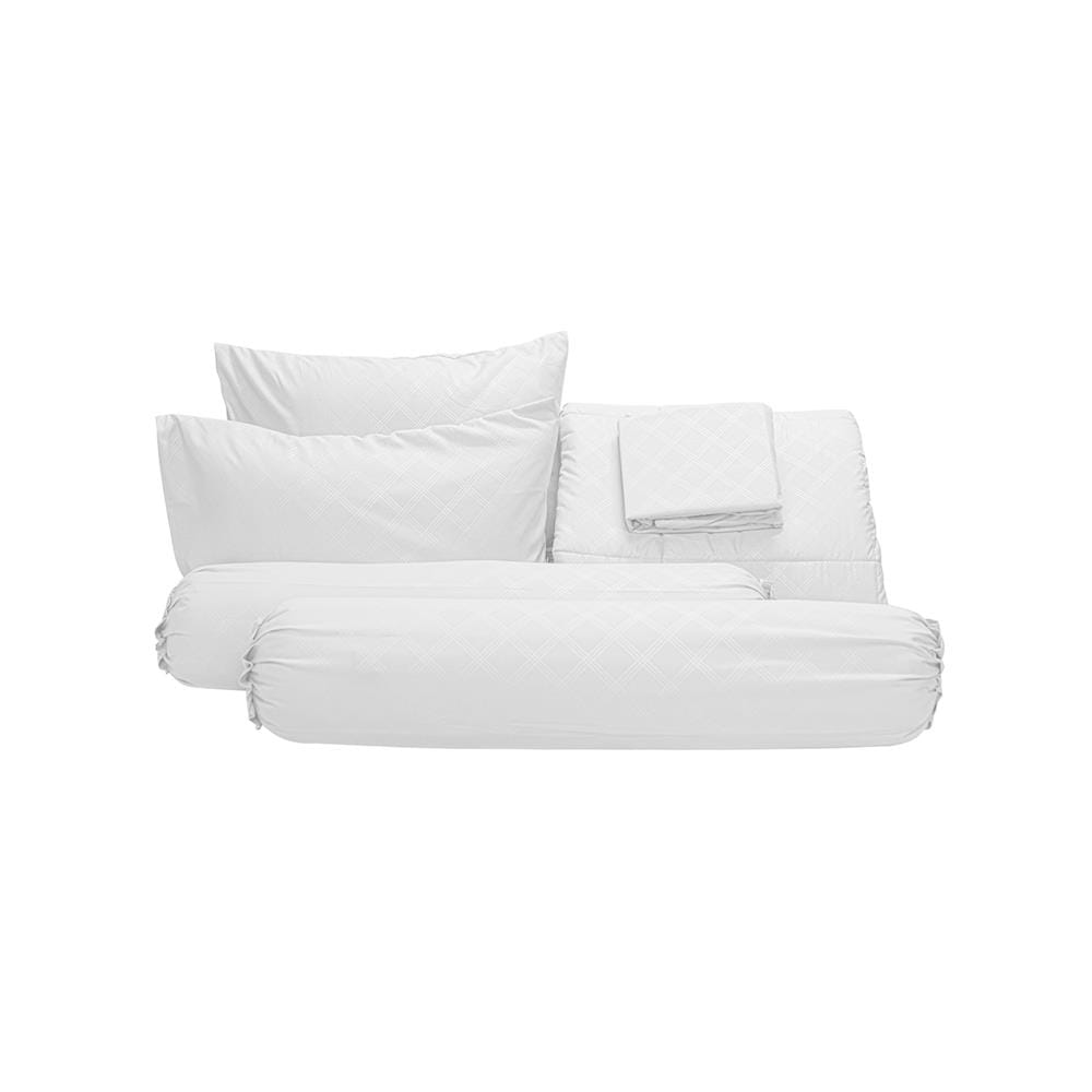 ชุดผ้าปูที่นอน 6 ฟุต (ชุด 6 ชิ้น) PICASSO BASIC สี ENJOY WHITE