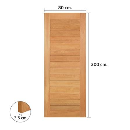 ประตูไม้สยาแดง ไม่เจาะลูกบิด VK 128 โมเดิร์น 80x200 ซม. สีธรรมชาติ_3
