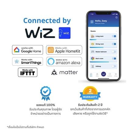 หลอด LED WIZ SMART BULB BOHLAM PINTAR 8.5 วัตต์ RGB E27_5