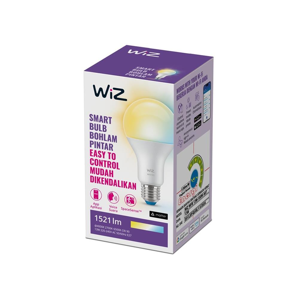 หลอด LED WIZ SMART BULB BOHLAM PINTAR 13 วัตต์ DAYLIGHT/COOL WHITE/WARM WHITE E27