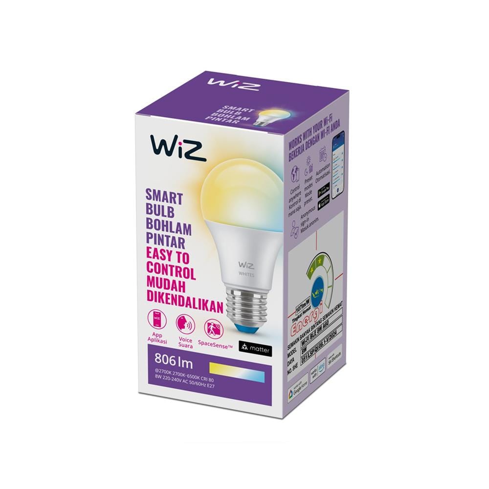 หลอด LED WIZ SMART BULB BOHLAM PINTAR 8 วัตต์ DAYLIGHT/COOL WHITE/WARM WHITE E27