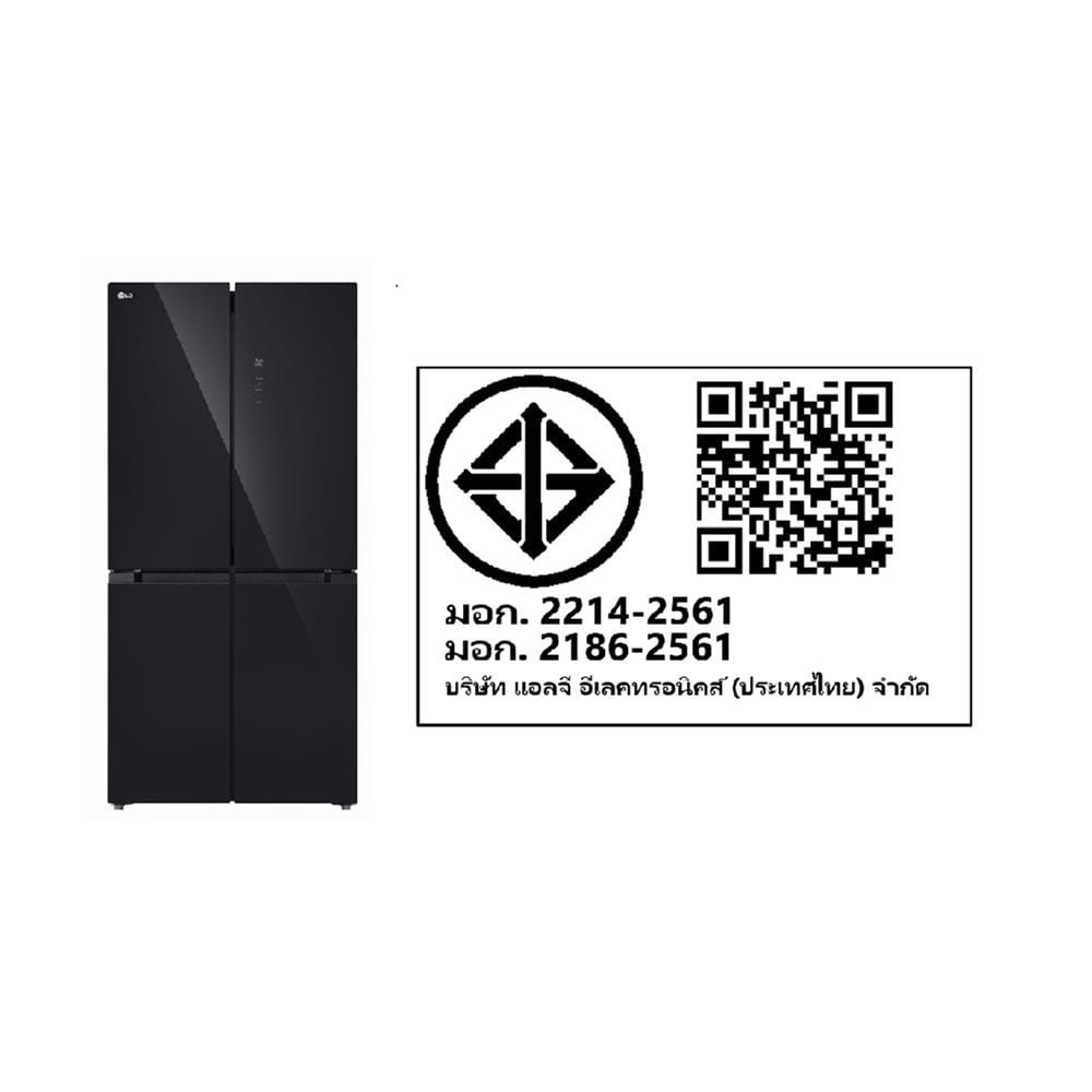 ตู้เย็น MULTI DOOR LG  GC-B47FMGAH.AMAPLMT 16.7 คิว กระจกดำ อินเวอร์เตอร์