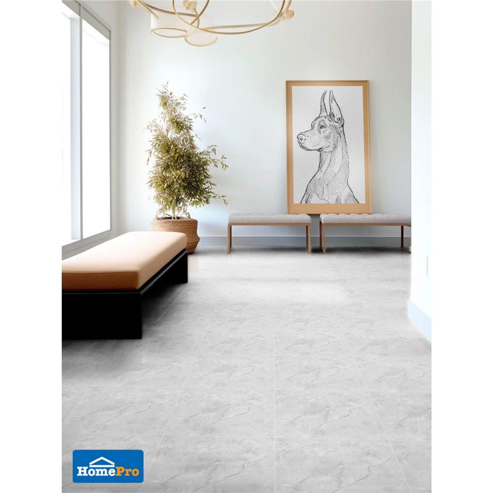 กระเบื้องพื้น 40x40 ซม. TARA เดลต้ามาร์เบิ้ล สีเทา A 0.96 ตร.ม.