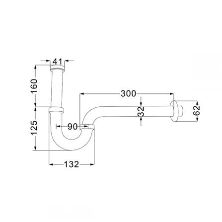 ท่อน้ำทิ้งอ่างล้างหน้าพีแทรป BEN BN T922-T16-30 30 ซม._3