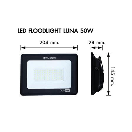 สปอตไลท์ภายนอก LED FLOODLIGHT RACER LUNA 50 วัตต์ DAYLIGHT_5