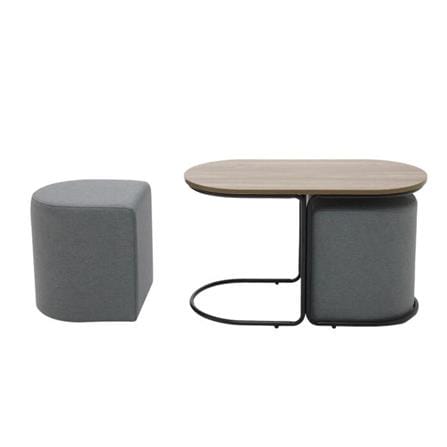 โต๊ะกลางพร้อมสตูล SB FURNITURE MALINNE 19225297 78 ซม. สีเทา_2