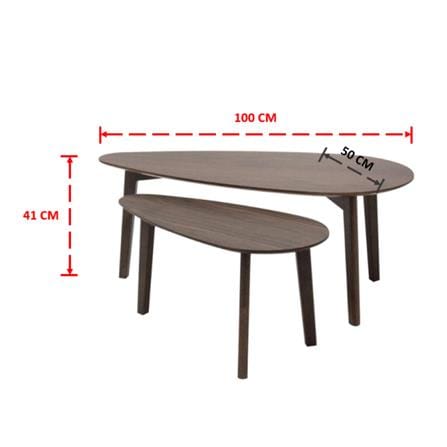 โต๊ะกลาง 2 ชิ้น SB FURNITURE MARCH 19215156 100 ซม. สีไม้เข้ม_4