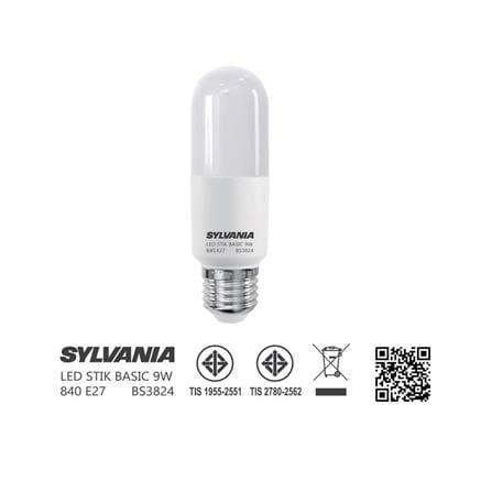 หลอด LED SYLVANIA STIK BASIC 9 วัตต์ COOL WHITE E27_6