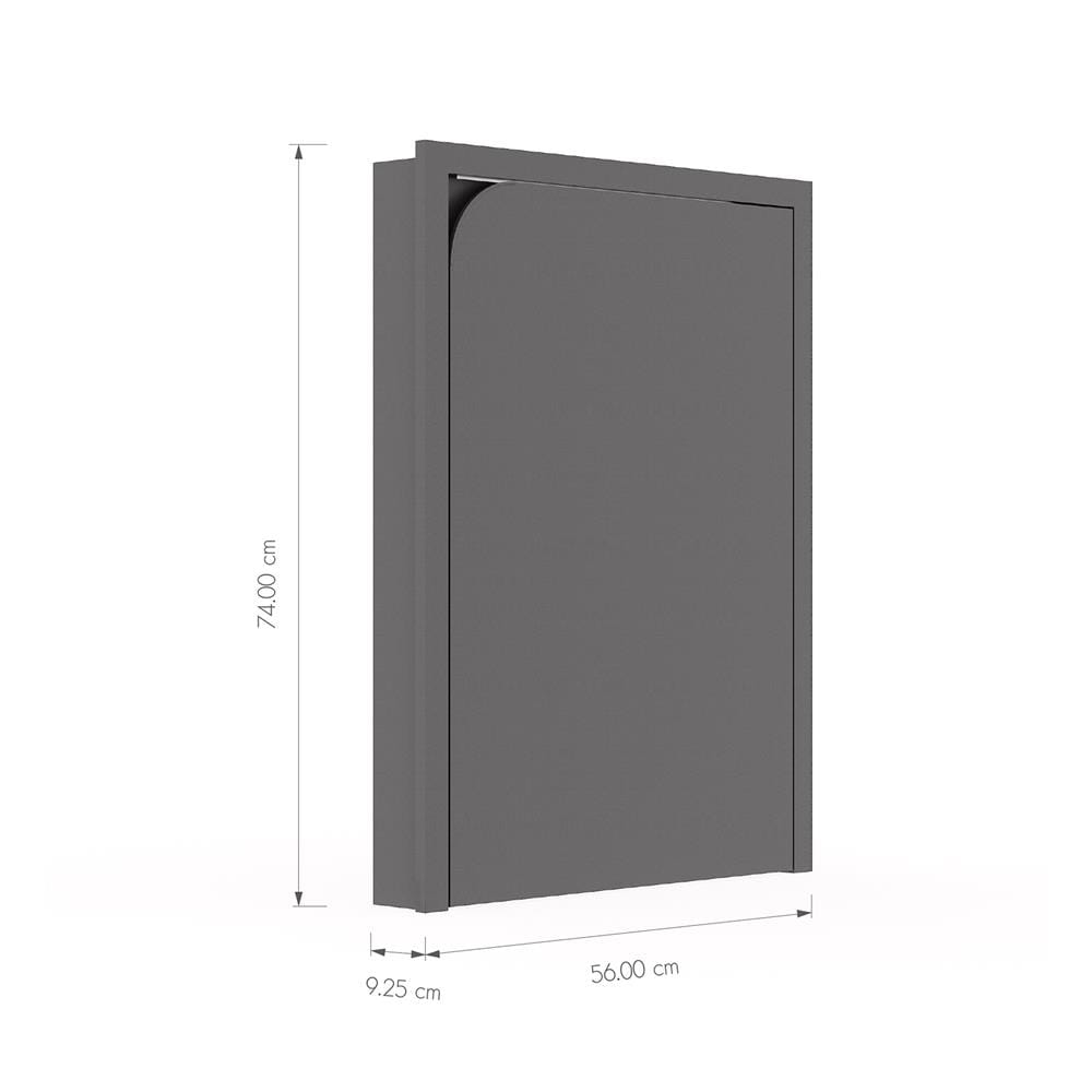 บานถังแก๊สเปิดขวา KITZCHO CURVE 56x74 ซม. สี GREY GRAPHITE