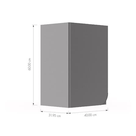 ตู้แขวนเดี่ยวเปิดซ้าย KITZCHO CURVE 40x60 ซม. สี GREY GRAPHITE_5