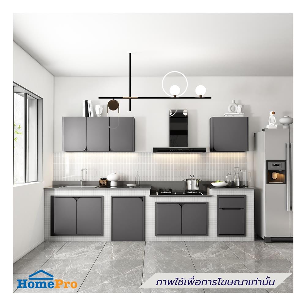 บานถังแก๊สเปิดซ้าย KITZCHO CURVE 56x74 ซม. สี GREY GRAPHITE