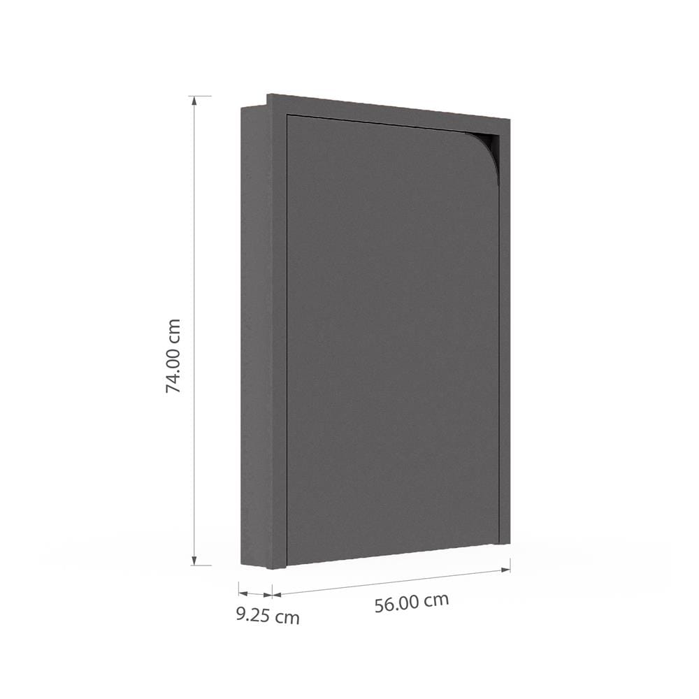 บานถังแก๊สเปิดซ้าย KITZCHO CURVE 56x74 ซม. สี GREY GRAPHITE