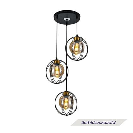 ไฟช่อ NEOLIGHT 504-3BK สีน้ำตาล/ดำ/ทอง 3 หัว_0