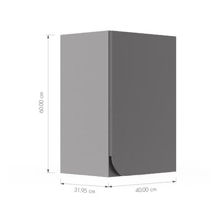 ตู้แขวนเดี่ยวเปิดขวา KITZCHO CURVE 40x60 ซม. สี GREY GRAPHITE_4