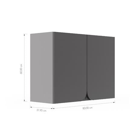 ตู้แขวนคู่ KITZCHO CURVE 80x60 ซม. สี GREY GRAPHITE_5