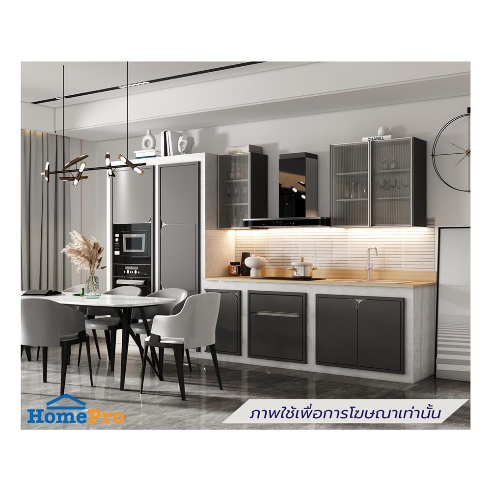 บานซิงค์เดี่ยวเปิดซ้าย KITZCHO CURVE 46x66 ซม. สี GREY GRAPHITE