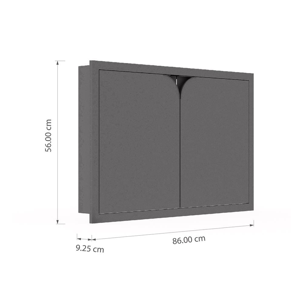 บานใต้เตา KITZCHO CURVE 86x56 ซม. สี GREY GRAPHITE