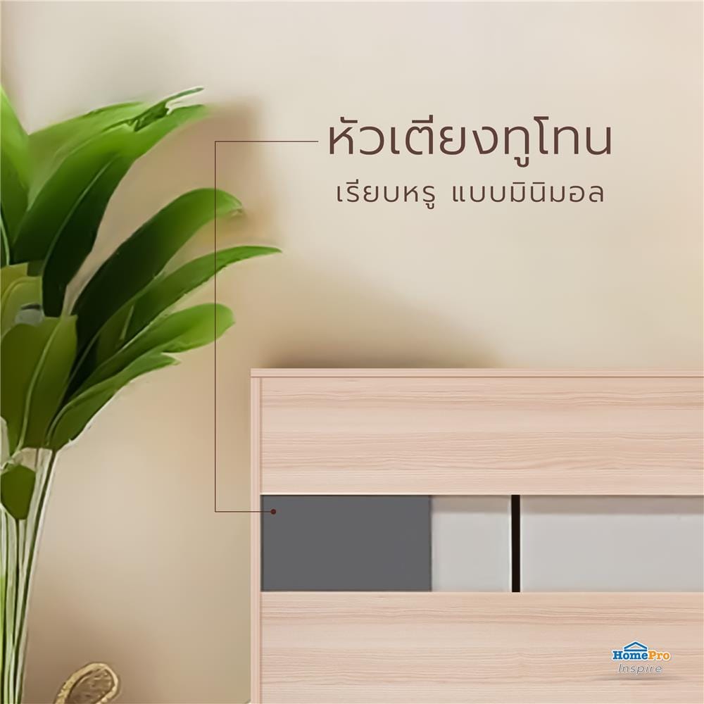 เตียง 5 ฟุต FURDINI BRICK สี PINEOAK