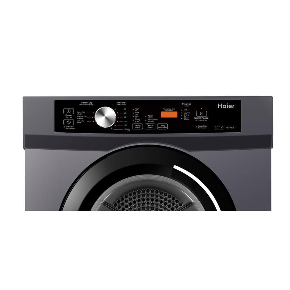 เครื่องอบผ้าฝาหน้า HAIER HDV80E1 8 กก. VENTING สีเทา